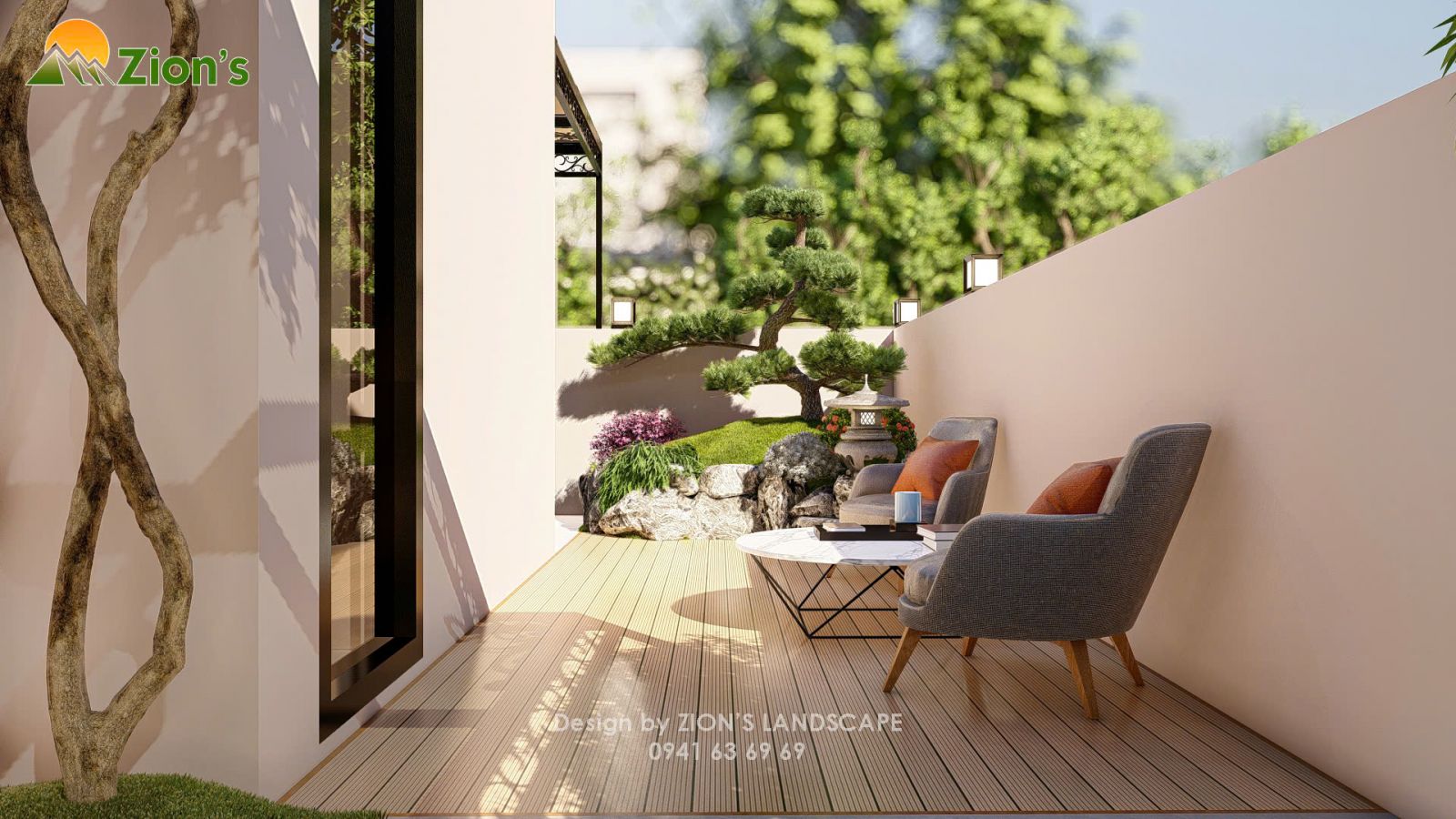 Thiết kế sân vườn nhật bản tại vinhomes green villas